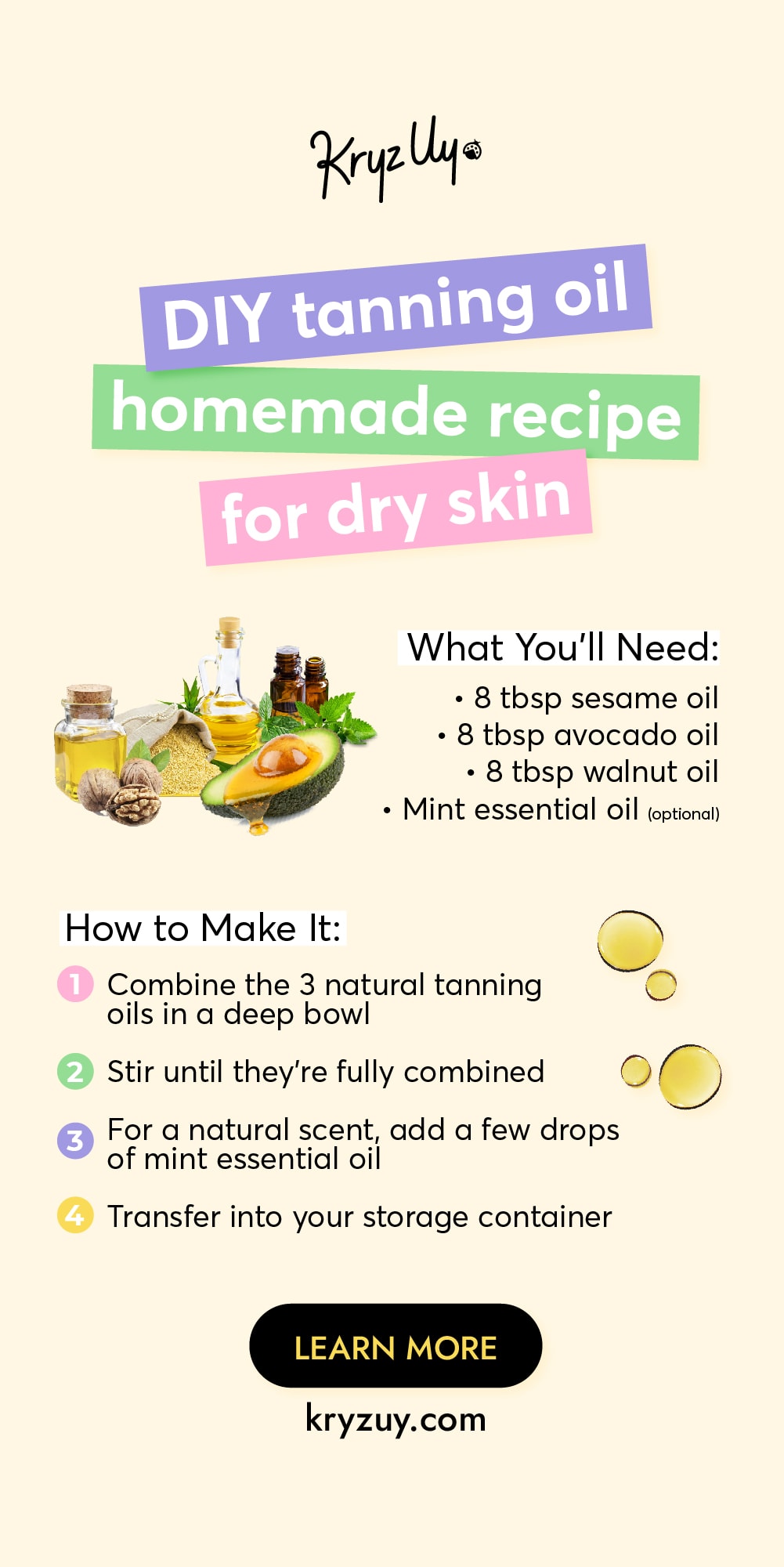 DIY Tanning Oil Coconut Oil and Other Natural Recipes